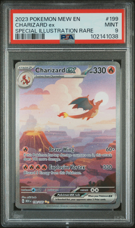 2023 Pokemon MEW EN Charizard EX SIR #199 PSA 9 Mint