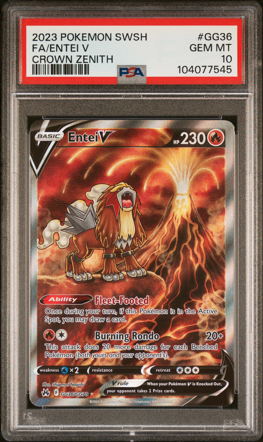 2023 POKEMON SWORD AND SHIELD CROWN ZENITH #GG36 FA/ENTEI V CROWN ZENITH
