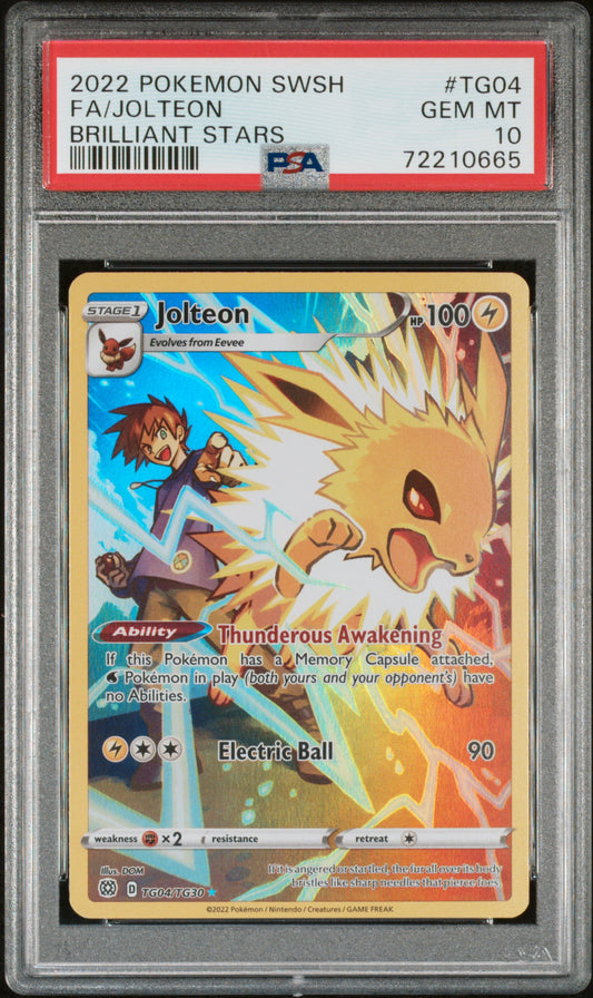 2022 POKEMON SWORD & SHIELD BRILLIANT STARS #TG04 FA/JOLTEON BRILLIANT STARS