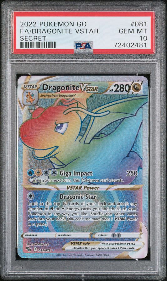 2022 POKEMON GO #081 FA/DRAGONITE VSTAR SECRET