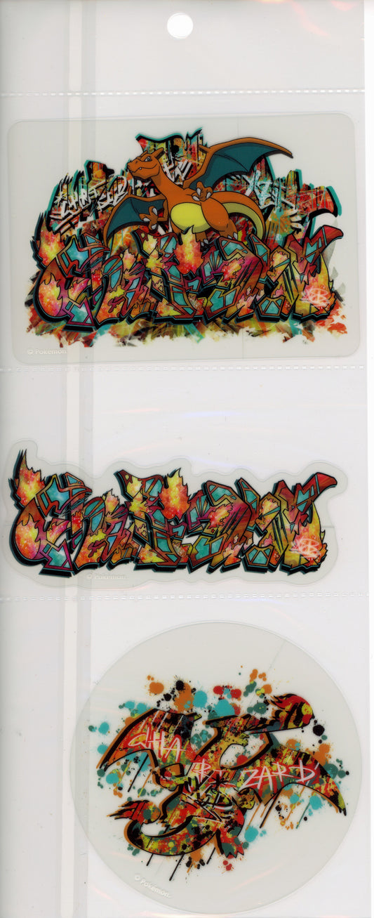 Charizard Pokemon Center SHIBUYA Graffiti Pokemon Center Sticker 3-Pack Set
