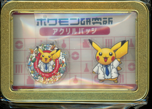 Pokemon Lab Center Laboratory Pikachu Acrylic Badge Tin
