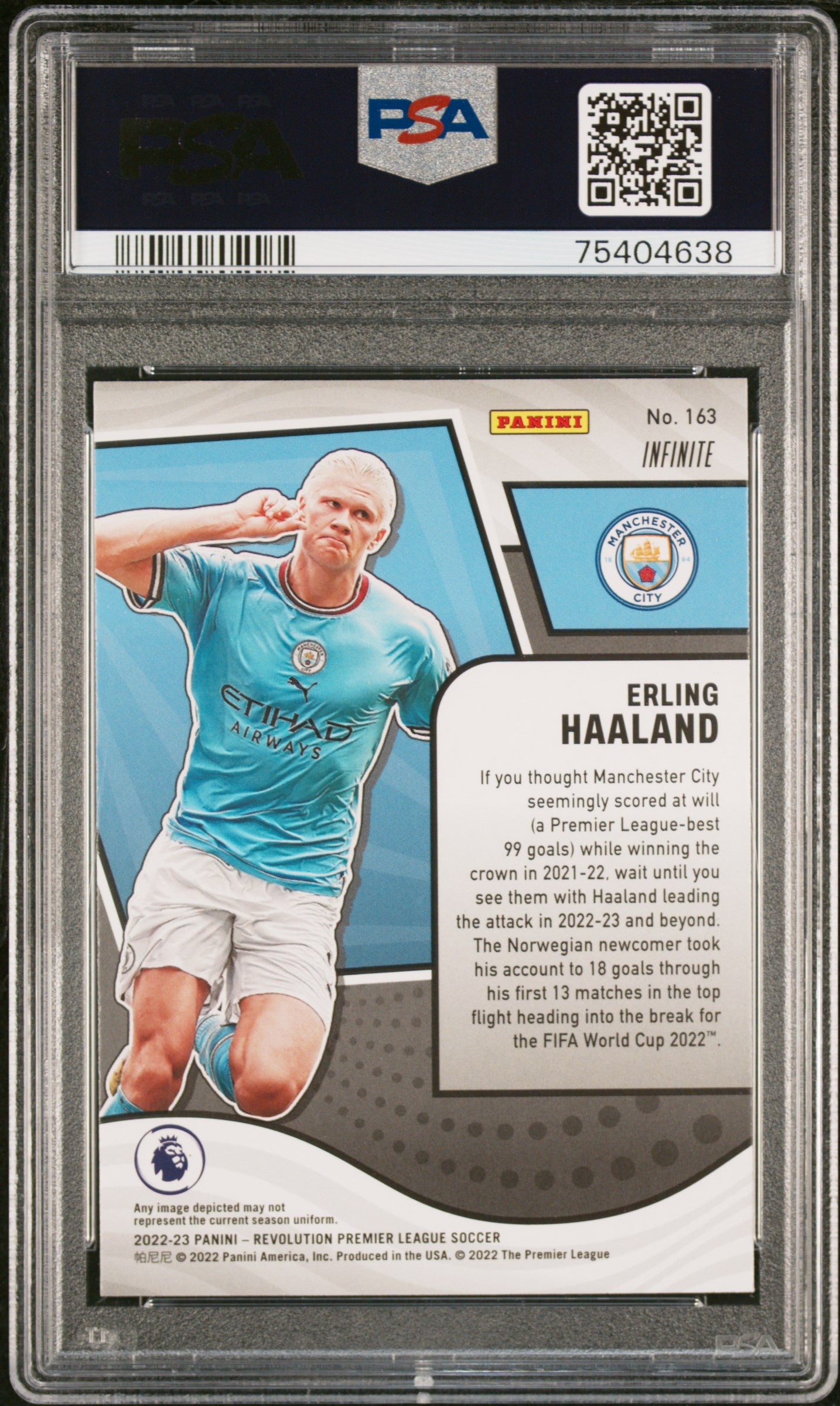 2022-23 Panini Revolution Premier League Erling Haaland Infinite #163 PSA 9 Mint