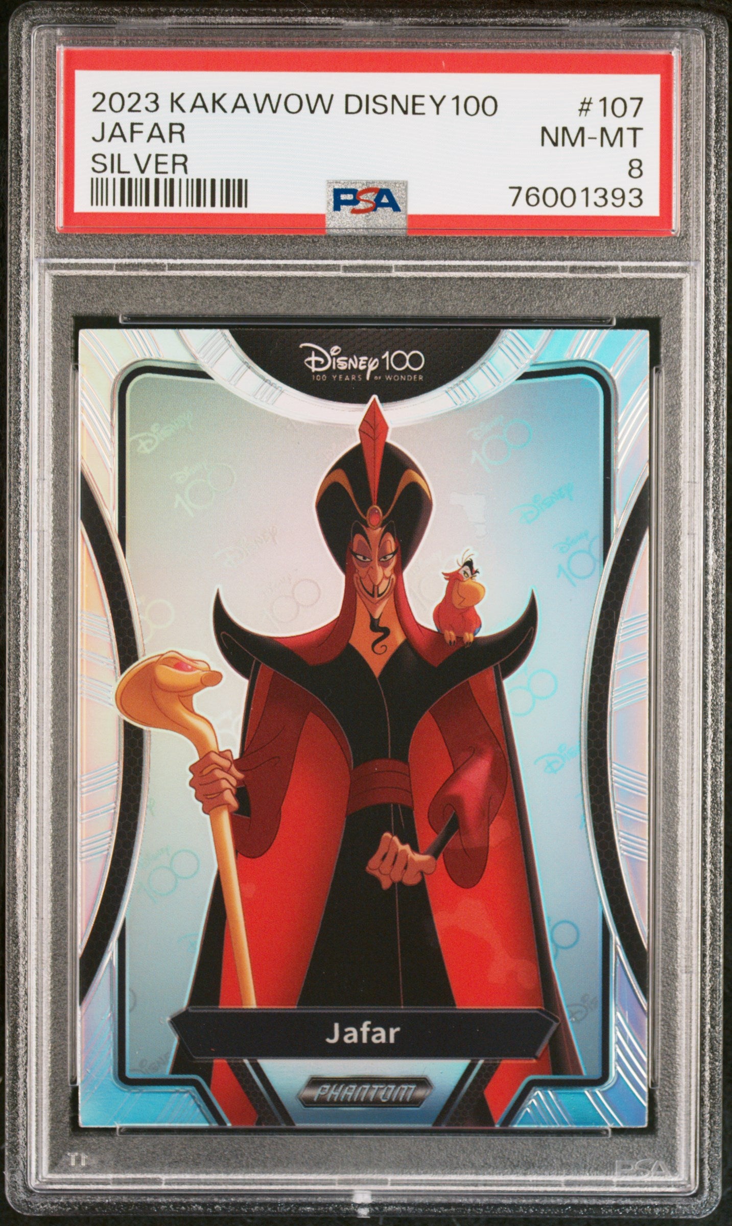 2023 Kakawow Disney 100 Jafar Silver #107 PSA 8 NM-MT