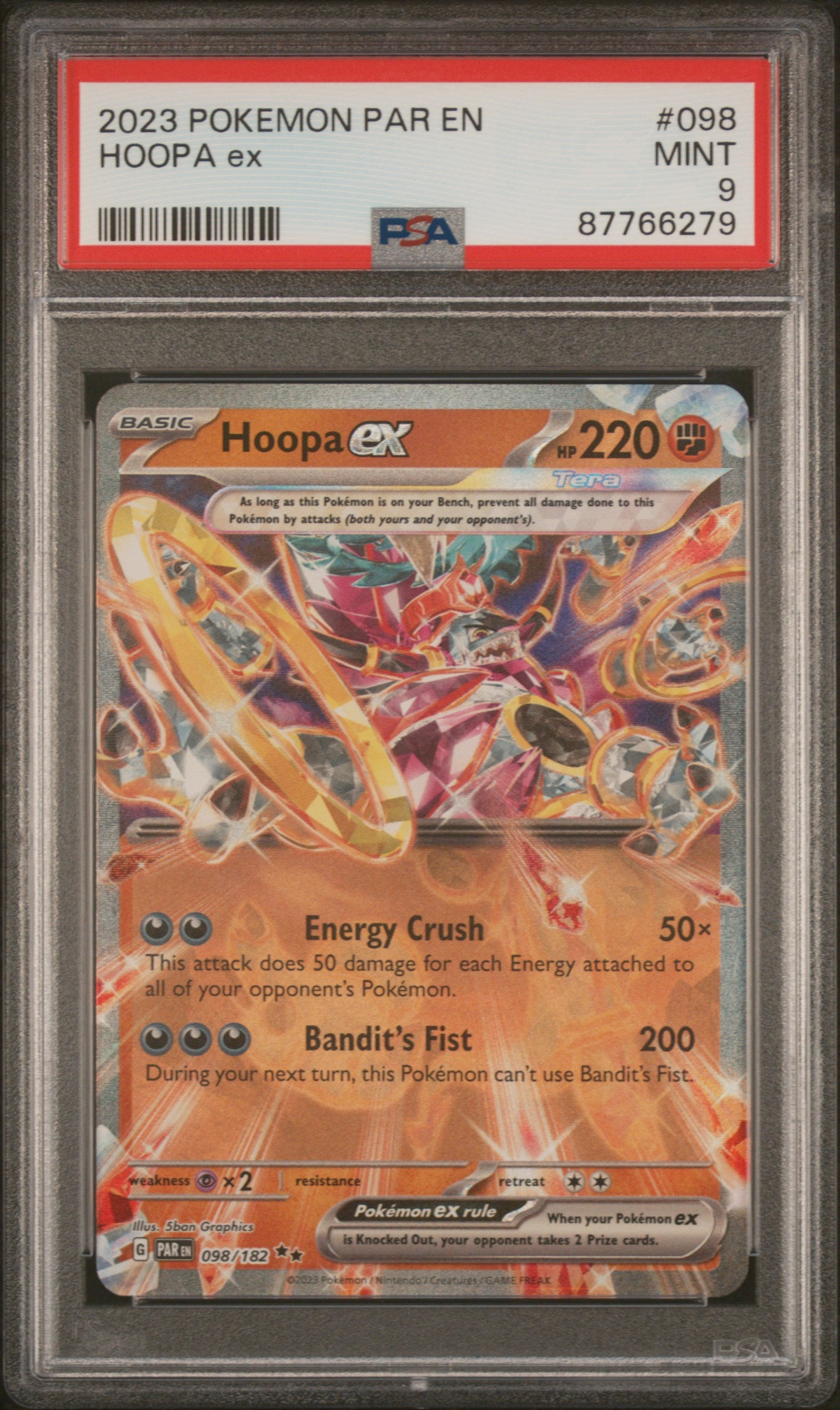 2023 Pokemon PAR EN Hoopa EX #098 PSA 9 Mint