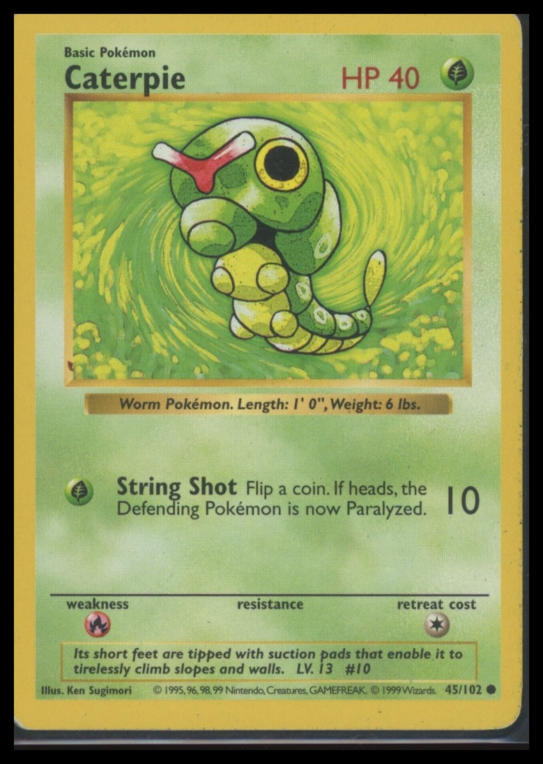 Pokemon Base Set (Shadowless) Caterpie #045/102 Common