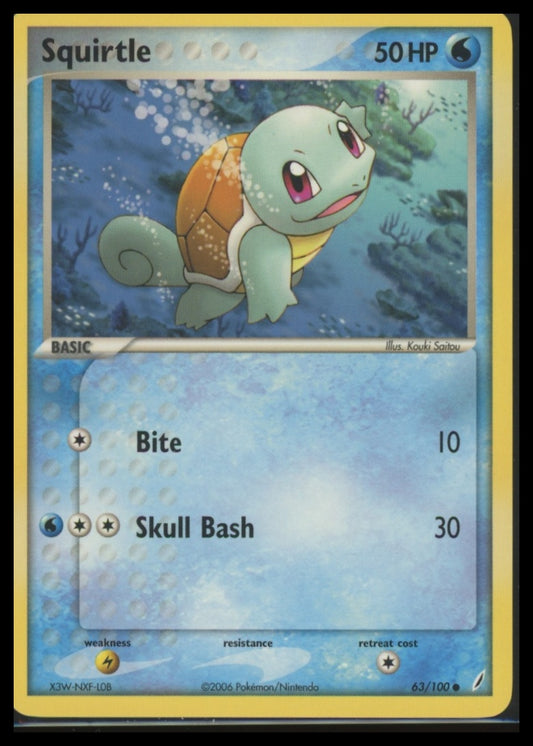 Pokemon Crystal Guardians Squirtle #63/100 Common