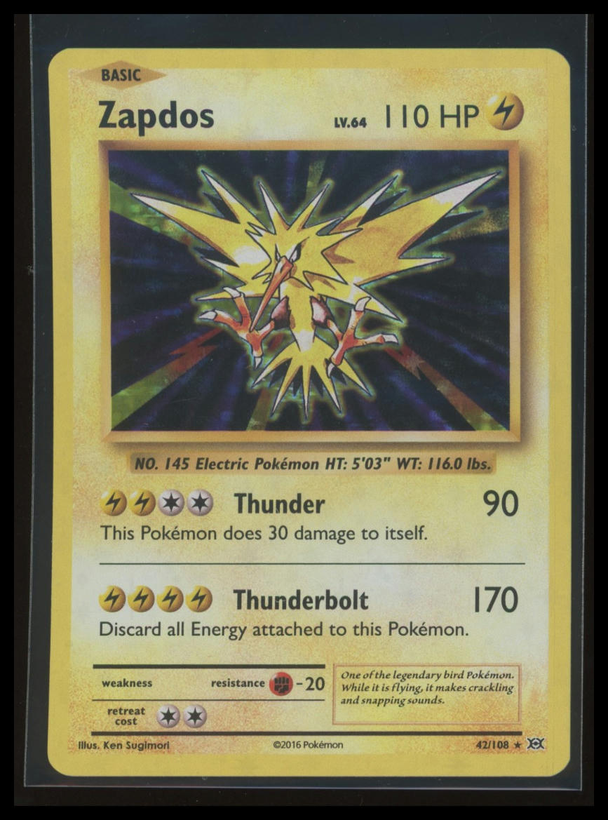 XY - Evolutions Zapdos #42/108 Holo Rare