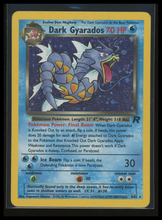 Pokemon Team Rocket Dark Gyarados (8) #08/82 Holo Rare