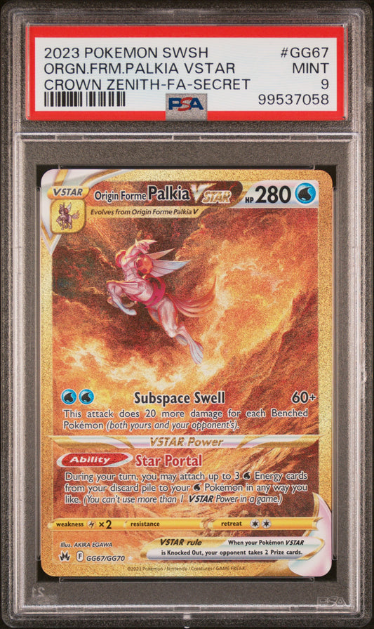 2023 POKEMON SWORD AND SHIELD CROWN ZENITH #GG67 ORGN.FRM.PALKIA VSTAR CROWN ZENITH-FA-SECRET